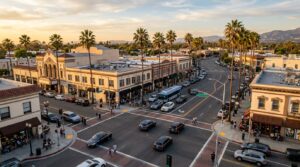 Downtown Corona around Sixth Street, Main Street and Grand Boulevard