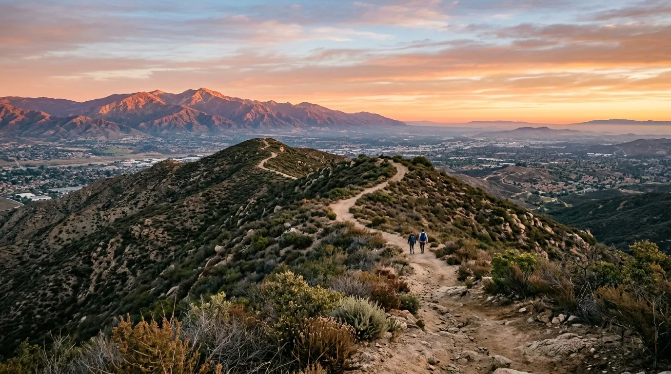 Sunrise over Skyline Trail in Corona, California