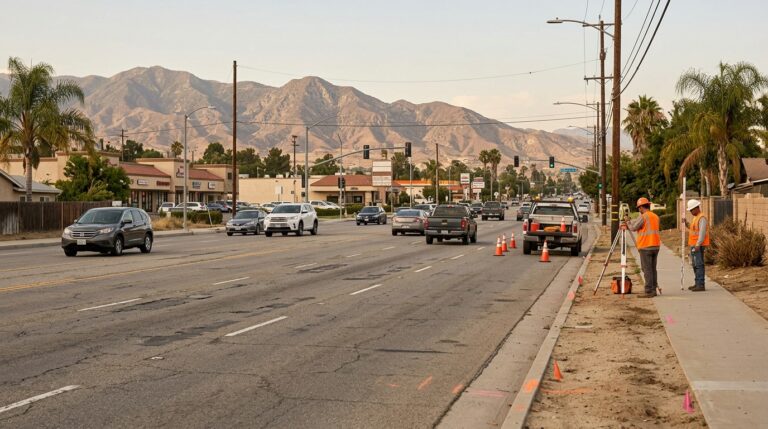 Corona Ontario Avenue widening 2026 near Lincoln Avenue before planned road improvements