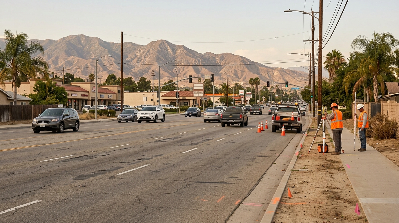 Corona Ontario Avenue widening 2026 near Lincoln Avenue before planned road improvements